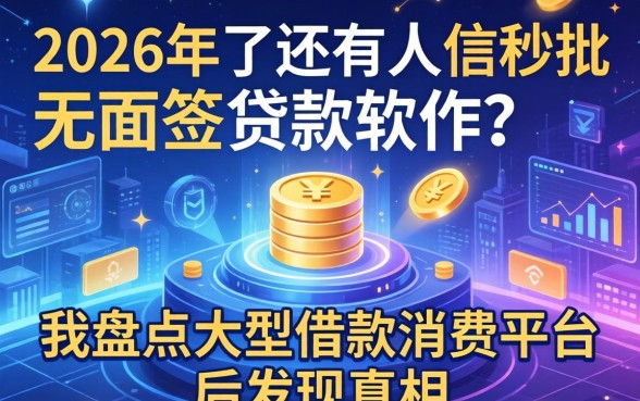 2026年了还有人信秒批无面签贷款软件？我盘点大型借款消费平台后发现真相
