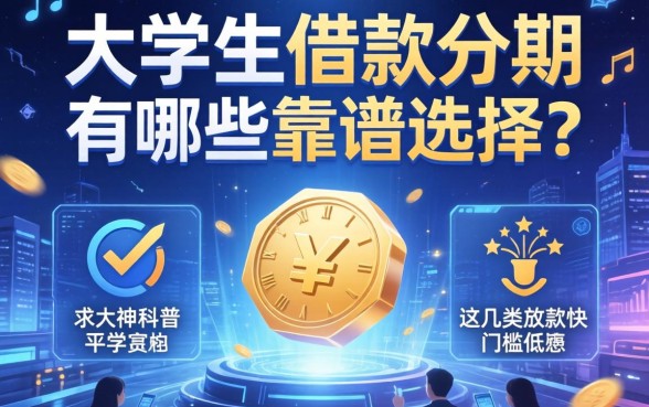 大学生借款分期有哪些靠谱选择？求大神科普这几类放款快门槛低的平台