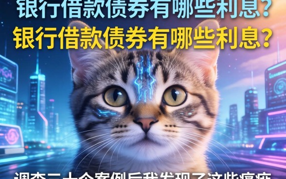 银行借款债券有哪些利息?调查三十个案例后我发现了这些猫腻