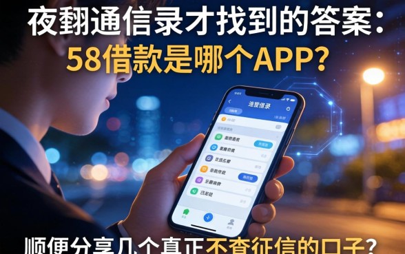 深夜翻通讯录才找到的答案:58借款是哪个APP?顺便分享几个真正不查征信的口子