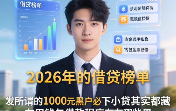 我翻遍了2026年的借贷榜单，发现所谓的1000元黑户必下小贷其实都藏在用钱包借款程序有哪些里