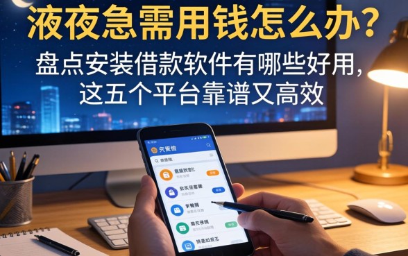 深夜急需用钱怎么办?盘点安装借款软件有哪些好用,这五个平台靠谱又高效