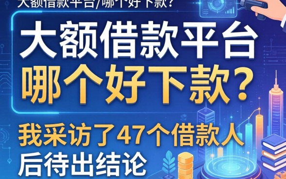 大额借款平台哪个好下款？我采访了47个借款人后得出结论