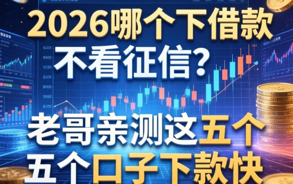 2026哪个下借款不看征信？老哥亲测这五个口子下款快