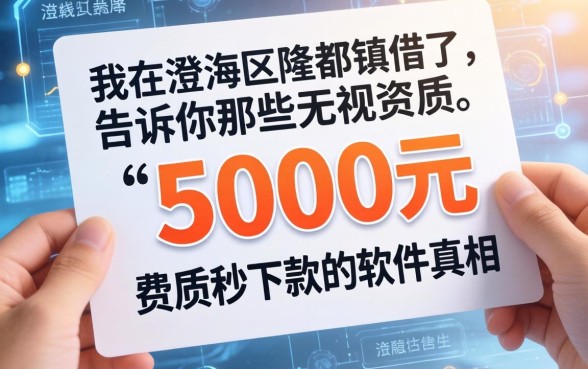 我在澄海区隆都镇借了5000元，告诉你那些无视资质秒下款的软件真相