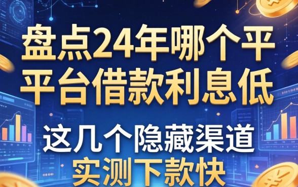 盘点24年哪个平台借款利息低，这几个隐藏渠道实测下款快