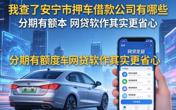 我查了安宁市押车借款公司有哪些，发现分期有额度的网贷软件其实更省心