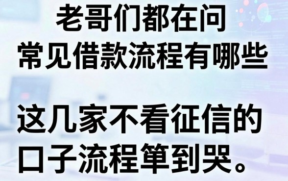 老哥们都在问常见借款流程有哪些，这几家不看征信的口子流程简单到哭