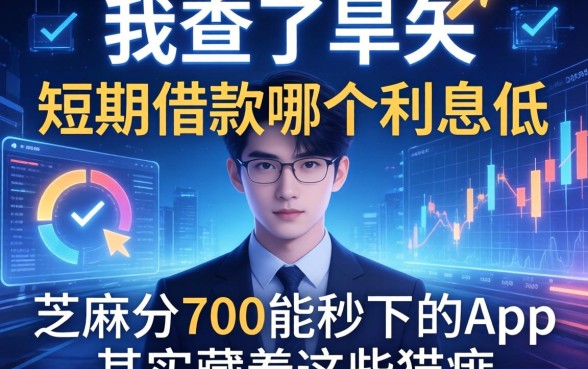 我查了半天发现短期借款哪个利息低，芝麻分700能秒下的app其实藏着这些猫腻