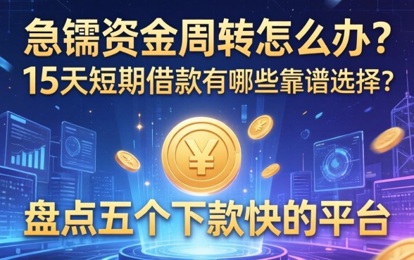 急需资金周转怎么办？15天短期借款有哪些靠谱选择？盘点五个下款快的平台