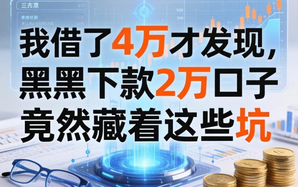 我借了4万才发现，黑户下款2万的口子竟然藏着这些坑