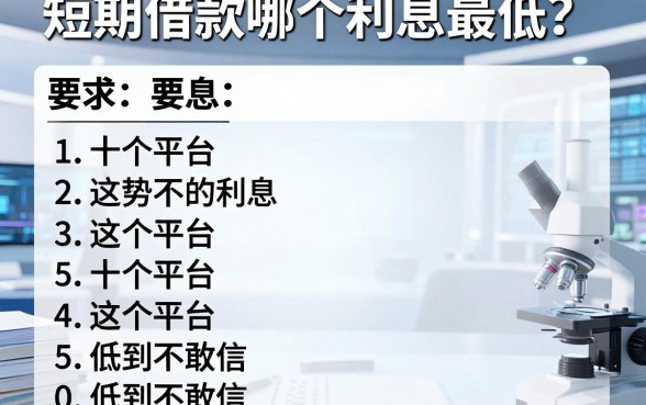 短期借款哪个利息最低呢?这十个平台利息低到不敢信