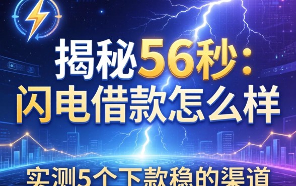 揭秘56秒闪电借款怎么样：实测5个下款稳的渠道