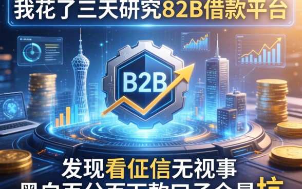 我花了三天研究B2B借款平台,发现不看征信无视黑白百分百下款口子全是坑