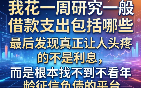 我花了一周研究一般借款支出包括哪些,最后发现真正让人头疼的不是利息,而是根本找不到不看年龄征信负债的平台