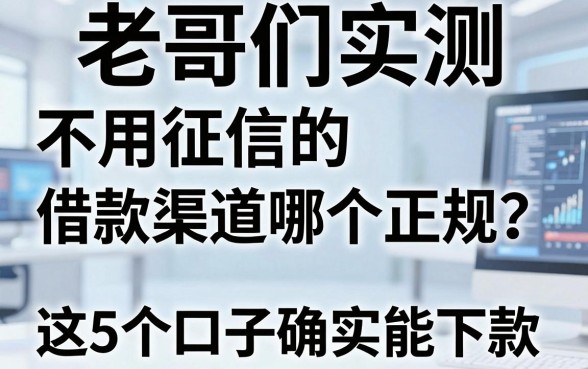 老哥们实测:不用征信的借款渠道哪个正规?这5个口子确实能下款