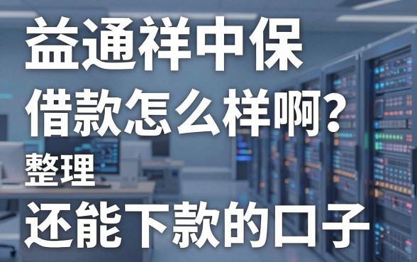 益通祥中保借款怎么样啊？整理了几个还能下款的口子