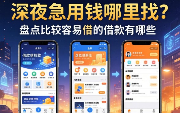 深夜急用钱哪里找?盘点比较容易借的借款软件有哪些,这五个平台或许能救急