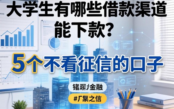 大学生有哪些借款渠道能下款？分享5个不看征信的口子