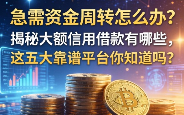 急需资金周转怎么办？揭秘大额信用借款有哪些，这五大靠谱平台你知道吗？