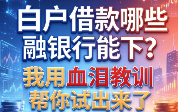 白户借款哪些银行能下?我用血泪教训帮你试出来了
