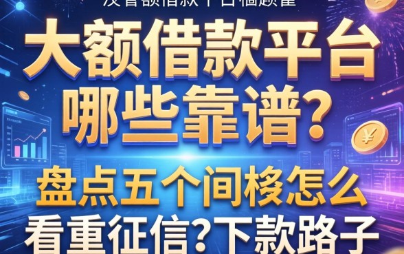 大额借款平台哪些靠谱？盘点五个不怎么看重征信的下款路子