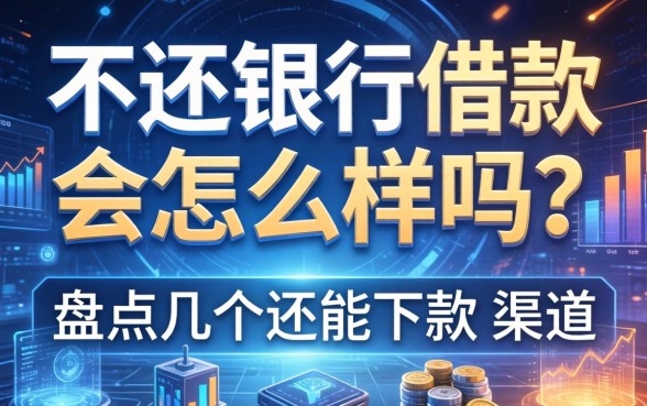 不还银行借款会怎么样吗？盘点几个还能下款的渠道