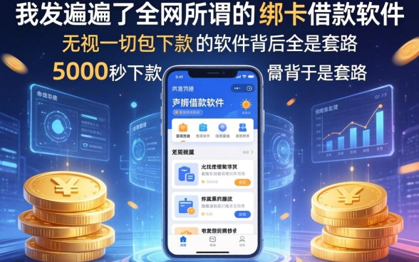我翻遍了全网所谓的不绑卡借款软件，发现无视一切包下款5000秒下款的软件背后全是套路