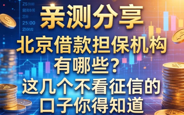 亲测分享：北京借款担保机构有哪些？这几个不看征信的口子你得知道