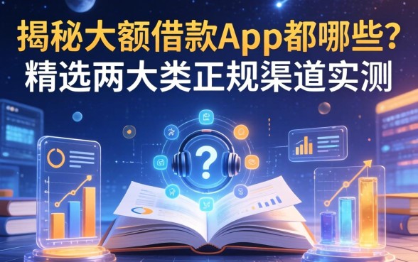 揭秘大额借款app都哪些？精选两大类正规渠道实测