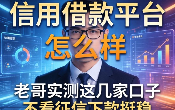 信用借款这个平台怎么样？老哥实测这几家口子不看征信下款挺稳