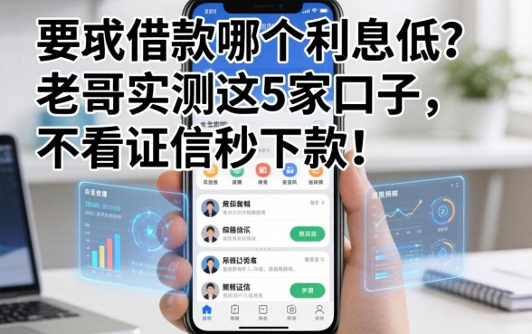 用手机借款哪个利息低?老哥实测这5家口子,不看征信秒下款!