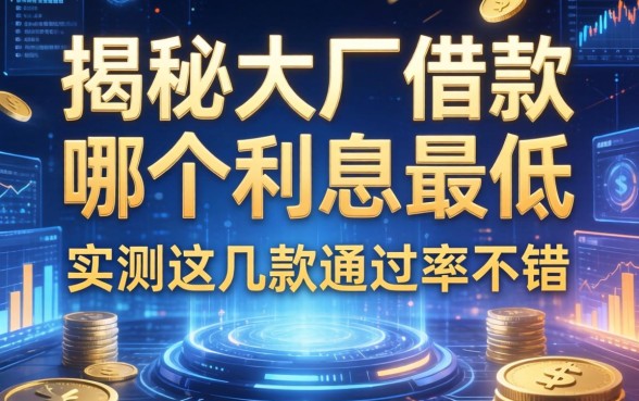 揭秘大厂借款哪个利息最低，实测这几款通过率不错