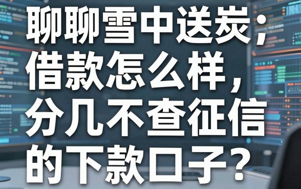 聊聊雪中送炭借款怎么样,分享几个不查征信的下款口子