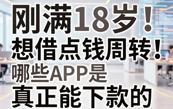 求科普！刚满18岁想借点钱周转，哪些APP是真正能下款的？