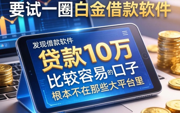 我试了一圈白金借款软件，发现贷款10万比较容易的口子根本不在那些大平台里