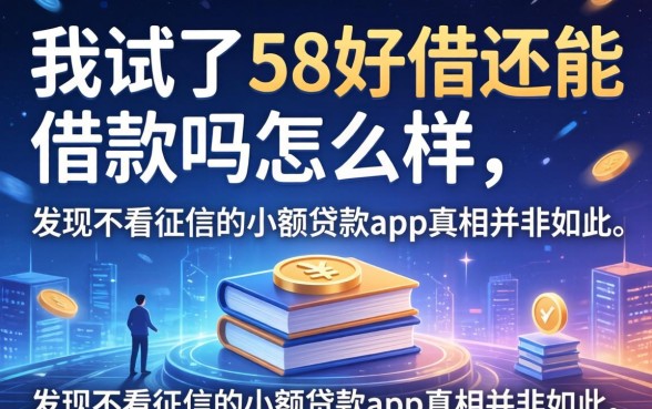 我试了58好借还能借款吗怎么样，发现不看征信的小额贷款app真相并非如此