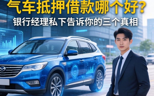 车辆抵押借款哪个好?银行经理私下告诉你的三个真相