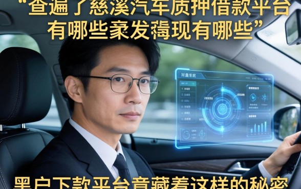 我查遍了慈溪汽车质押借款平台有哪些，发现黑户下款平台竟藏着这样的秘密