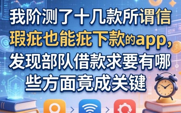 我实测了十几款所谓征信瑕疵也能下款的app，发现部队借款要求有哪些方面竟成关键