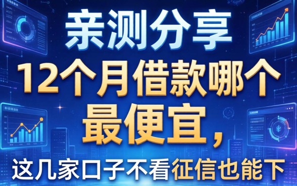 亲测分享：12个月借款哪个最便宜，这几家口子不看征信也能下