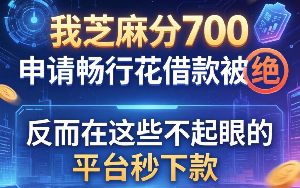 我芝麻分700申请畅行花借款被拒，反而在这些不起眼的平台秒下款