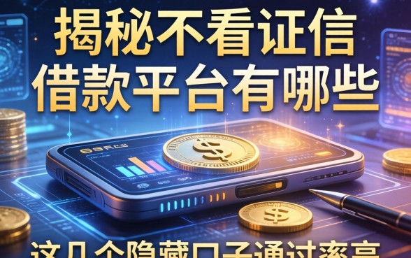 揭秘不看证信的借款的平台有哪些，这几个隐藏口子通过率高