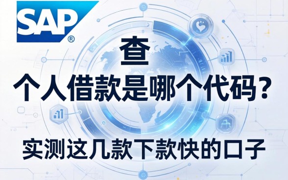 SAP查个人借款是哪个代码？实测这几款下款快的口子