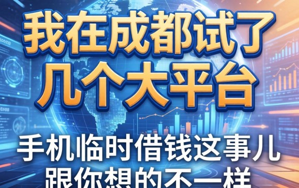 我在成都试了几个大平台，发现手机临时借钱这事儿跟你想的不一样