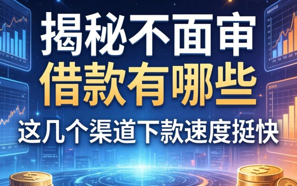 揭秘不面审的借款有哪些，这几个渠道下款速度挺快