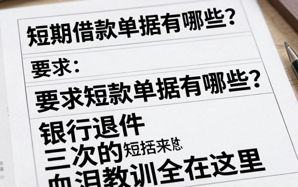 短期借款单据有哪些?银行退件三次的血泪教训全在这里