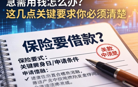 急需用钱怎么办?保险单借款的申请条件有哪些?这几点关键要求你必须清楚