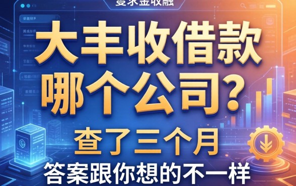 大丰收借款哪个公司？查了三个月，答案跟你想的不一样