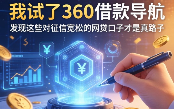 我试了360借款导航,发现这些对征信宽松的网贷口子才是真路子